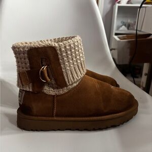 UGG Cream Knit Cuff Boots